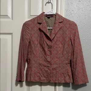 Express Women's Pink and Beige Geometric Blazer